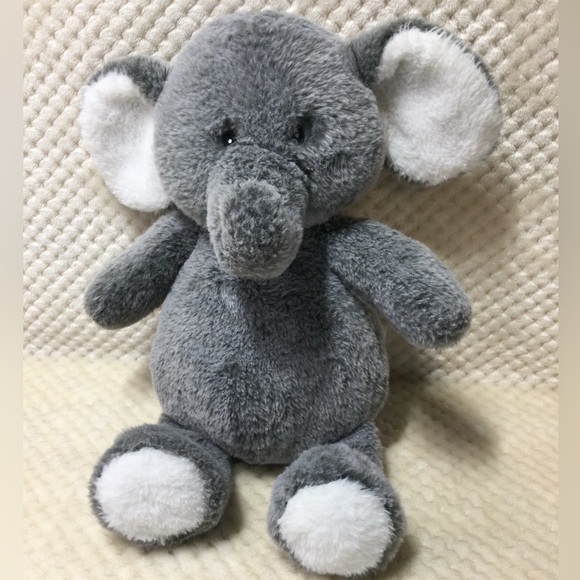 Kid Connection Plush Grey White Elephant Stuffed Animal Walmart Toy SL11720 - Picture 1 of 11
